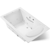 Kohler RiverBath Collection 75" Drop In Jetted Whirlpool Bath Tub with Center Drain White