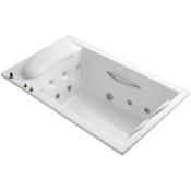 Kohler RiverBath Collection 75" Drop In Jetted Whirlpool Bath Tub with Center Drain White