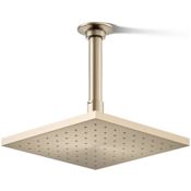 Kohler Contemporary Square 8" Single Function 2.5 GPM Rainhead with MasterClean Sprayface and Katalyst Air-Induction Technology Brushed Bronze
