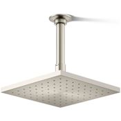 Kohler Contemporary Square 8" Single Function 1.75 GPM Rainhead with MasterClean Sprayface and Katalyst Air-Induction Technology Brushed Nickel