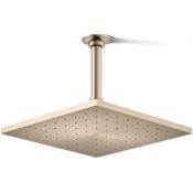 Kohler Radiant Contemporary Square 10" Single Function 2.5 GPM Rainhead with MasterClean Sprayface and Katalyst Air-Induction Technology Brushed Bronze