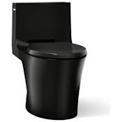 Kohler Veil One-piece Elongated Dual-Flush Toilet with Skirted Trapway Black Black