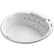 Kohler Riverbath 75" Drop In Jetted Whirlpool Bath Tub with Chromatherapy, Heater, and Reversible Drain - Less Jet Trim Kit White