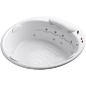 Kohler Riverbath 75" Drop In Jetted Whirlpool Bath Tub with Heater and Reversible Drain - Less Jet Trim Kit White