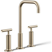 Kohler Purist 1.2 GPM Widespread Bathroom Faucet with Pop-Up Drain Assembly Brushed Bronze