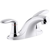 Kohler Coralais 0.5 GPM Centerset Bathroom Faucet with Grid Drain Polished Chrome