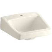 Kohler Chesapeake 19-1/4" Rectangular Wall Mounted Bathroom Sink with Overflow and Single Faucet Hole Biscuit