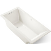 Kohler Underscore Rectangle 66" Drop In Acrylic Air Tub with Reversible Drain and Overflow Biscuit