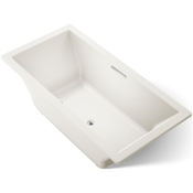 Kohler Underscore 72" Soaking Tub with Center Drain and Bask Heating Technology Biscuit