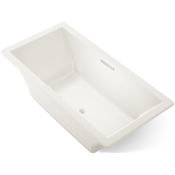 Kohler Underscore Rectangle 72" Drop In Acrylic Air Tub with Center Drain and Overflow Biscuit