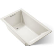 Kohler Underscore Rectangle 60" Drop In or Undermount Acrylic Soaking Tub with Reversible Drain Biscuit