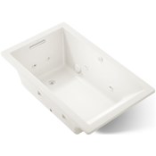 Kohler Underscore Rectangle 60" Drop In Acrylic Air / Whirlpool Tub with Reversible Drain and Overflow Biscuit
