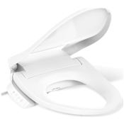 Kohler PureWash E525 Elongated Bidet Seat with Continuously Heated Water, Automatically UV Light Self-Cleaning Stainless Steel Wand, Front and Rear Wash Modes, Adjustable Water Temperature and Pressure, Quiet-Close, and Quick-Release Technologies White