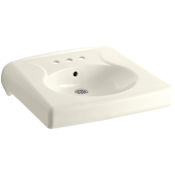 Kohler Brenham 14-3/8" Wall Mounted Bathroom Sink with 3 Holes Drilled and Overflow Biscuit