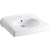 Kohler Brenham 22" Vitreous China Wall Mounted Bathroom Sink White