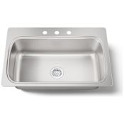Kohler Verse 33" Single Basin Drop In Kitchen Sink With 3 Faucet Holes Stainless Steel