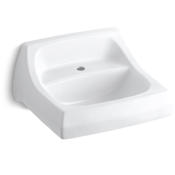 Kohler Kingston 21" Wall Mounted Bathroom Sink with 1 Hole Drilled and Overflow White