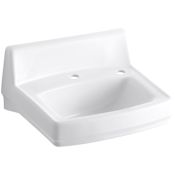 Kohler Greenwich 15" Wall Mounted Bathroom Sink with 2 Holes Drilled White