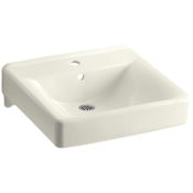 Kohler Soho 18" Wall Mounted Bathroom Sink with 1 Hole Drilled and Overflow Biscuit