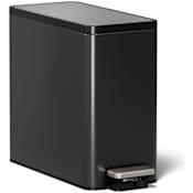Kohler 9.5 Liter Rectangular Step Trash Can with Liner Black Stainless