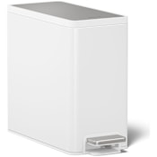 Kohler 9.5 Liter Rectangular Step Trash Can with Liner Stainless Steel / White