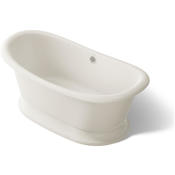Kohler Artifacts 67" Free Standing Cast Iron Soaking Tub with Center Drain and Overflow - Claw Feet Required for Installation Biscuit