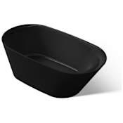 Kohler Brazn 66" Free Standing Resin Soaking Tub with Reversible Drain, Drain Assembly, and Overflow Honed Black