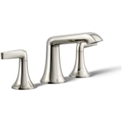 Kohler Tempered 1.2 GPM Widespread Bathroom Faucet with UltraGlide and Pop-Up Drain Assembly Vibrant Polished Nickel