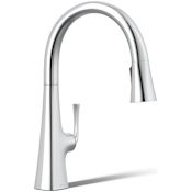 Kohler Graze 1.5 GPM Single Hole Pull Down Kitchen Faucet Chrome