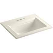 Kohler Memoirs Stately 17" Drop In Bathroom Sink with 3 Holes Drilled and Overflow Biscuit