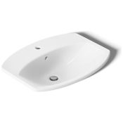 Kohler Cimarron 20-3/8" Drop In Bathroom Sink with 1 Hole Drilled and Overflow White