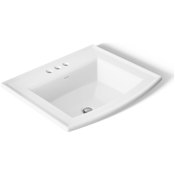 Kohler Archer 22-5/8" Drop In Bathroom Sink with 3 Holes Drilled and Overflow White