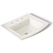 Kohler Archer 22-5/8" Drop In Bathroom Sink with 3 Holes Drilled and Overflow Biscuit