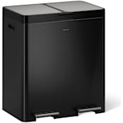 Kohler 82 Liter Plastic and Stainless Steel Dual Compartment Free Standing Bifold Lid Trash Can Black Stainless