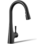 Kohler Tempered 1.5 GPM Single Hole Pull Down Kitchen Faucet Matte Black