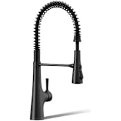 Kohler Tempered 1.5 GPM Single Hole Pre-Rinse Pull Down Kitchen Faucet Matte Black
