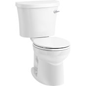Kohler Kingston 1.28 GPF Two Piece Round Toilet with Right Hand Lever - Less Seat White