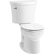 Kohler Kingston 1.28 GPF Two Piece Round Toilet with Left Hand Lever - Less Seat White