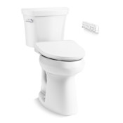 Kohler Highline Extra Tall Two-Piece Elongated Toilet - Includes Irvine E915 Elongated Bidet Seat with Remote Control White