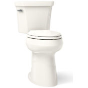 Kohler Highline Tall 1.28 GPF Two Piece Elongated Extra Tall Height (2" higher than Comfort Height) Toilet with Left Hand Lever - Less Seat Biscuit