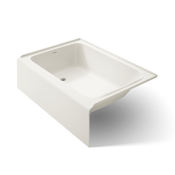 Kohler Avec 60" Three Wall Alcove Acrylic Soaking Tub with Left Drain Biscuit