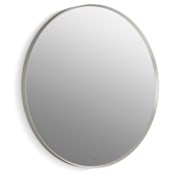 Kohler Essential 28-1/8" Diameter Modern Circular Framed Bathroom Wall Mirror Brushed Nickel