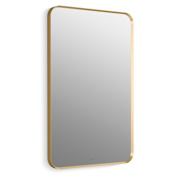 Kohler Essential 22-1/16" W x 34-1/16" H Rectangular Framed Bathroom Mirror Modern Brushed Gold