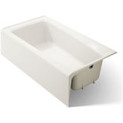 Kohler Irvine 60" x 32" Cast Iron Alcove Bath with Integral Apron and Right Drain Placement Biscuit