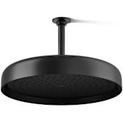 Kohler Statement Round 14" Single Function 2.5 GPM Rainhead with MasterClean Sprayface and Katalyst Air-Induction Technology Matte Black