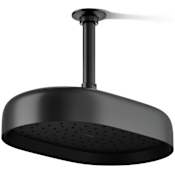 Kohler Statement Oblong 12" Single Function 2.5 GPM Rainhead with MasterClean Sprayface and Katalyst Air-Induction Technology Matte Black