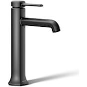 Kohler Occasion 1.2 GPM Vessel Single Hole Bathroom Faucet with Touch-Activated Drain Matte Black