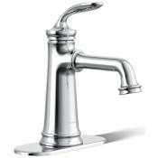 Kohler Bellera 1.0 GPM Single Hole Bathroom Faucet with Clicker Drain Assembly Polished Chrome