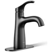 Kohler Simplice 1.0 GPM Single Hole Bathroom Faucet with Clicker Drain Assembly Matte Black