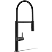 Kohler Components 1.5 GPM Single Hole Pre-Rinse Pull Down Semi-Professional Kitchen Faucet with Two Function MasterClean Sprayhead, DockNetik and Sweep Spray Matte Black